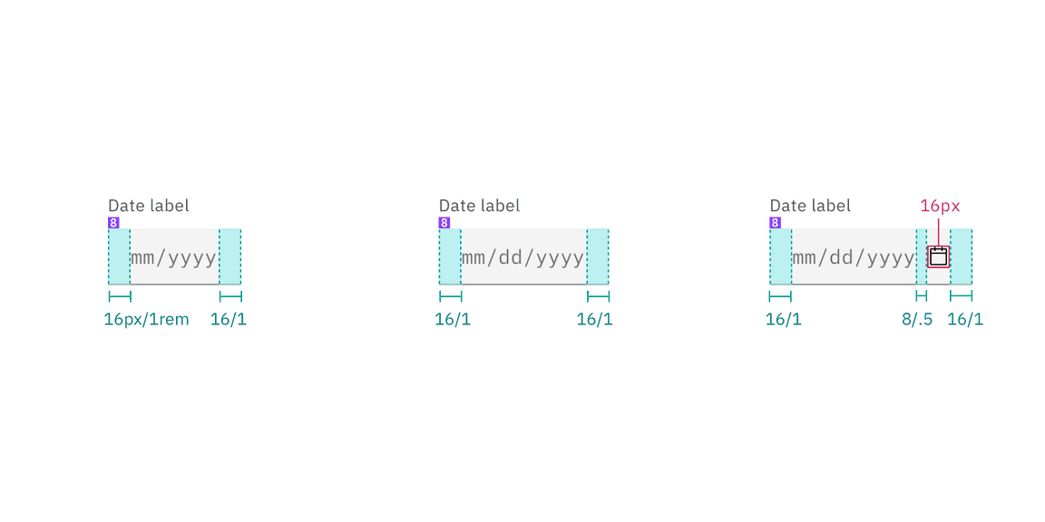 Structure for date picker inputs